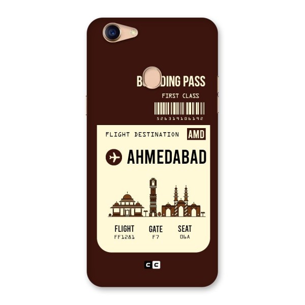 Ahmedabad Boarding Pass Back Case for Oppo F5 Youth
